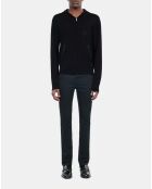 Cardigan à capuche en laine noir