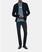 Cardigan à capuche en laine noir