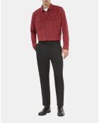 Chemise pied de poule noir et rouge