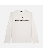 T-shirt manches longues à serigraphie ecru