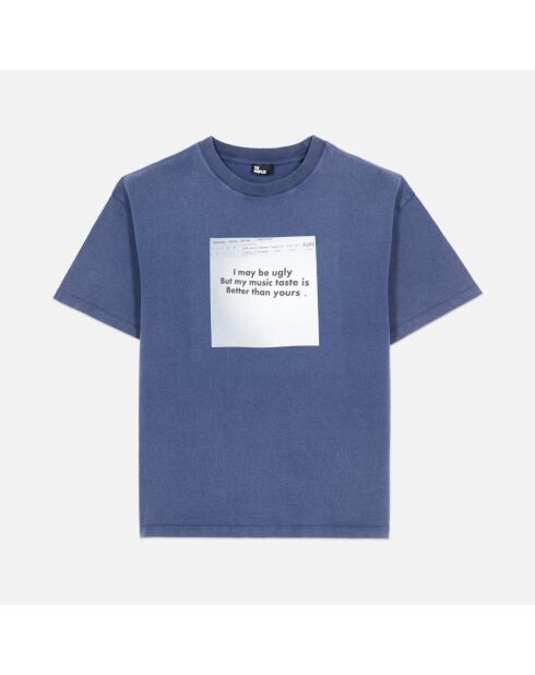 T-shirt à sérigraphie bleu