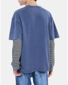 T-shirt à sérigraphie bleu