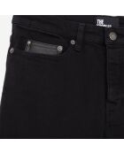 Jean  slim avec poche en cuir noir