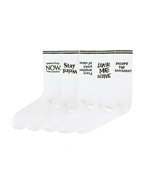 5 paires de chaussettes en coton blanches