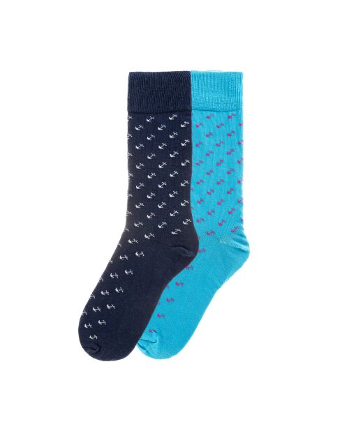 2 paires de chaussettes en coton assorties