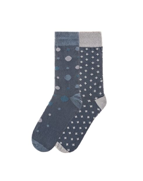 2 paires de chaussettes en coton grises