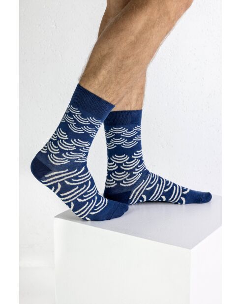 Chaussettes en coton bleues