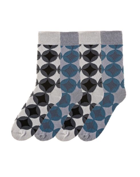 4 paires de chaussettes en coton assorties