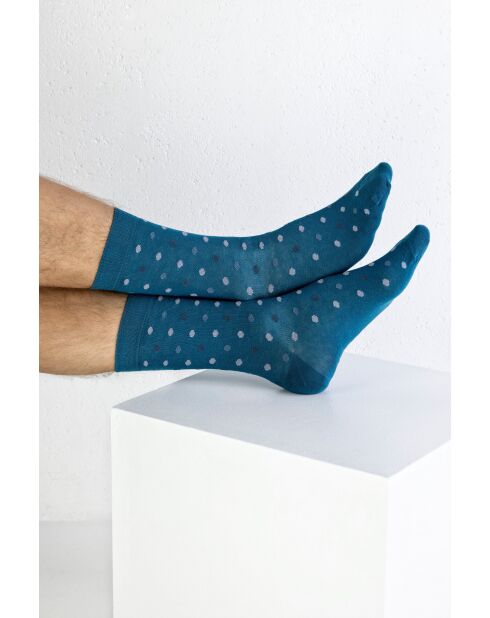 2 paires de chaussettes en coton bleues