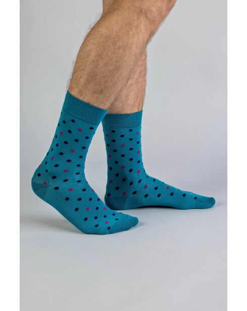 2 paires de chaussettes en coton bleues