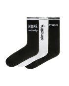 3 paires de chaussettes en coton noir/blanc