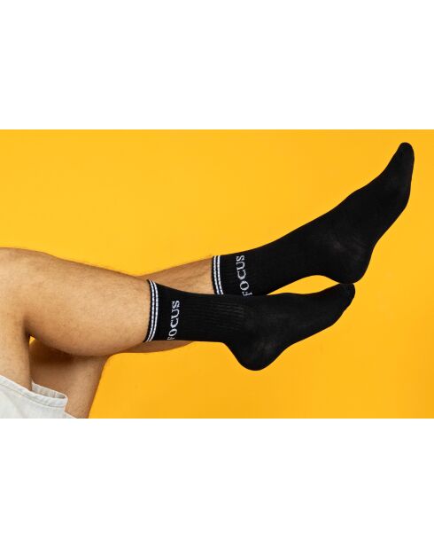 4 paires de chaussettes en coton noir/blanc