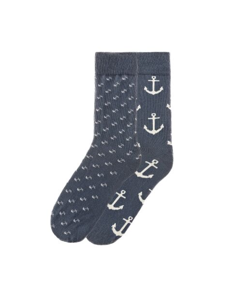 2 paires de chaussettes en coton grises