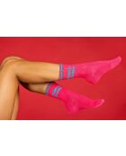 2 paires de chaussettes en coton blanc/rose