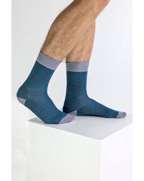 Chaussettes en coton bleues