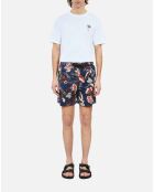 Short de bain imprimé bleu marine
