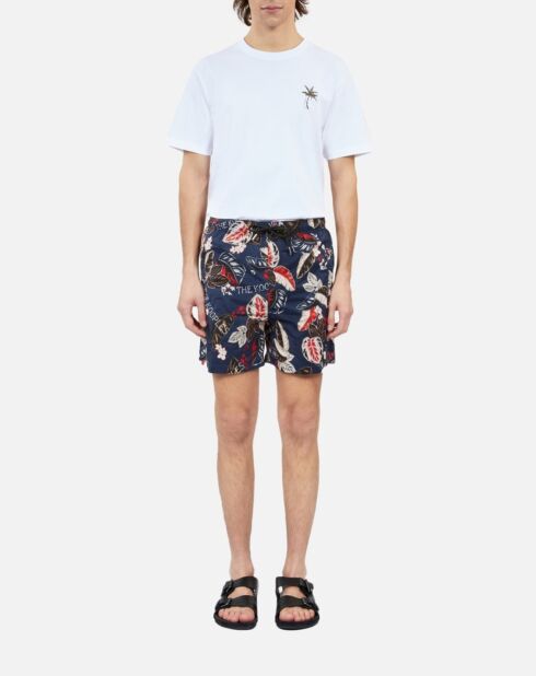 Short de bain imprimé bleu marine