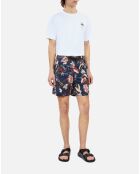 Short de bain imprimé bleu marine