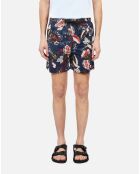 Short de bain imprimé bleu marine