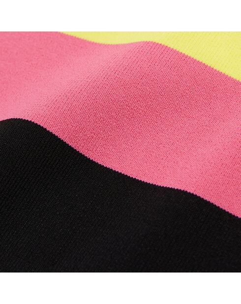 Pull court à rayures multicolore