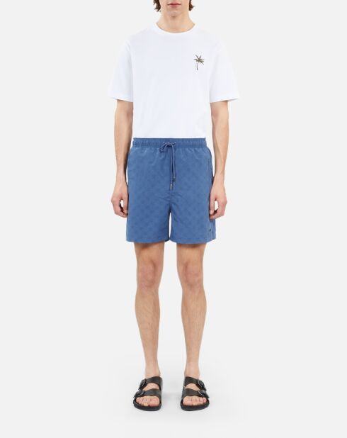 Short de bain monogramme bleu marine moyen