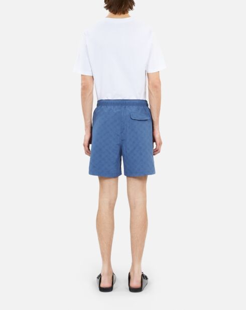 Short de bain monogramme bleu marine moyen