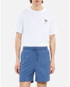 Short de bain monogramme bleu marine moyen