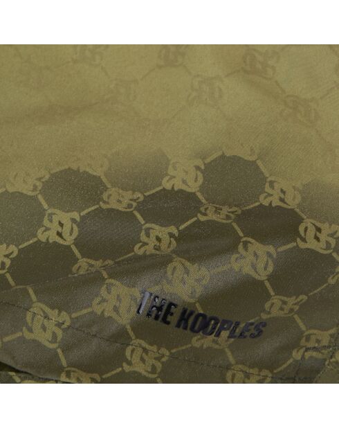 Short de bain monogramme kaki