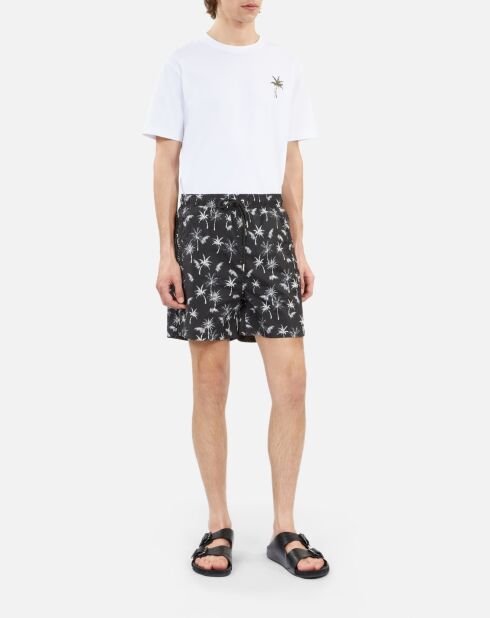 Short de bain avec palmiers noir