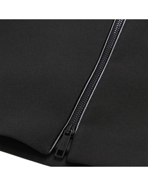 Jupe courte en crêpe avec zip noire