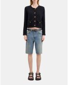 Cardigan en maille torsadée noir