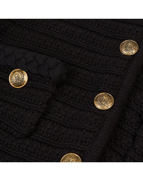 Cardigan en maille torsadée noir