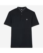Polo en coton piqué bleu marine
