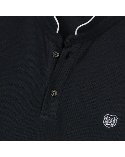 Polo en coton piqué bleu marine