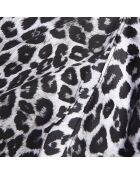 Jupe longue en soie imprimée léopard noire et blanche