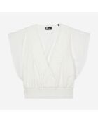 Top court en broderie anglaise blanche