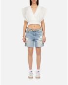 Top court en broderie anglaise blanche