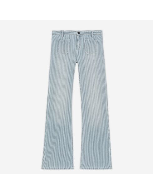 Jean à rayures bleues et blanches