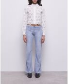 Jean à rayures bleues et blanches