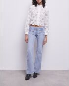 Jean à rayures bleues et blanches