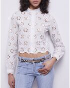 Jean à rayures bleues et blanches