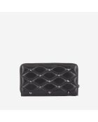 Portefeuille en cuir matelassé noir