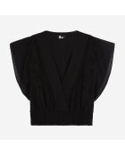 Top court en broderie anglaise noir