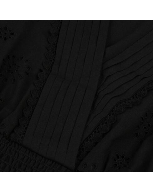 Top court en broderie anglaise noir