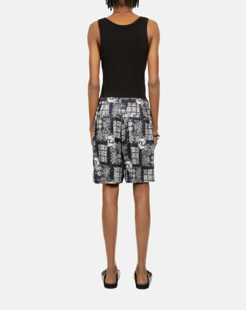 Short imprimé bleu marine