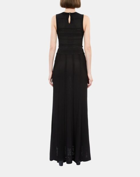 Top court en maille ajourée noir