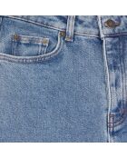 Jean droit bleu délavé