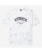 T-shirt dégradé avec sérigraphie bleu ciel