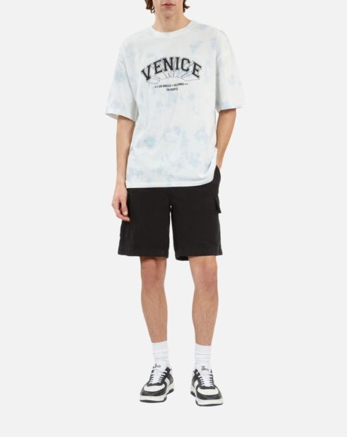 T-shirt dégradé avec sérigraphie bleu ciel