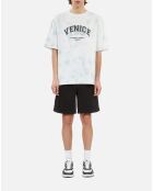 T-shirt dégradé avec sérigraphie bleu ciel